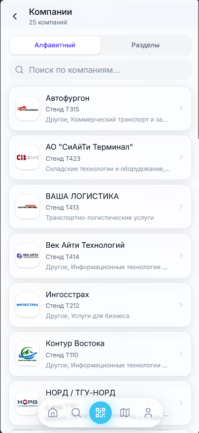 Каталог компаний MVK One со стендами участников выставки
